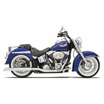 view Bassani SFT-211 Power Curve True-Dual Head Pipes, Chrome for Harley Softail '86-'06