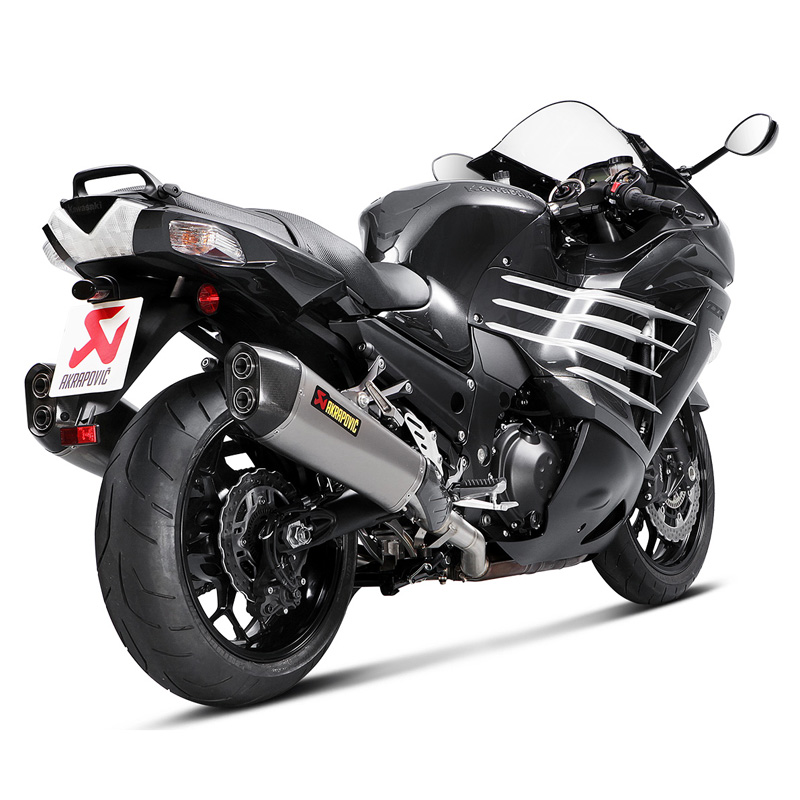 Akrapovic S-K14SO6-HZAAT Slip-on Line Tapered Exhausts, Titanium for ...