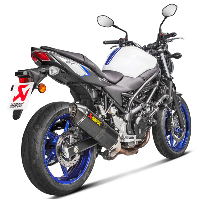 Akrapovic S-S6SO9-HRC/1 Slip-on Line Exhaust, Carbon for Suzuki SV650 / X  '17-'22 | Accessories International