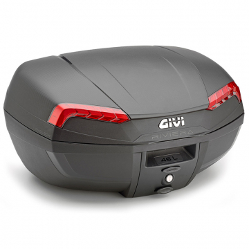 Givi E46N Riviera Monolock Top Case Black with Red Reflector, 46 Liter