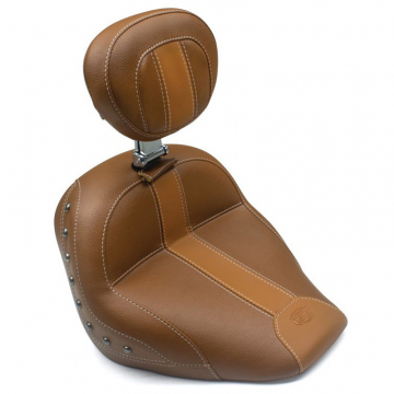 view Mustang 79526MV Standard Touring Solo Seat w/ Backrest, Brown for Indian Scout/Sixty '15-'21