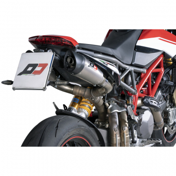 view QD ADUC0560012 Gunshot Twin Underseat Exhaust, Titanium for Ducati Hypermotard 950 '19-