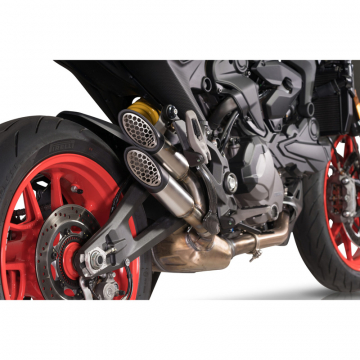 view QD ADUC0610021 Power Gun Twin Slip-on Exhaust, Titanium for Ducati Monster 937 '21-
