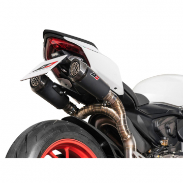 view QD ADUC0630029-1 Gunshot Semi Full Exhaust, Matte Black for Ducati Panigale V2 '21-