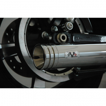 view V-Performance AHAR0030002 Twin Exhaust, Double Ring Chrome for Sportster '04-'13
