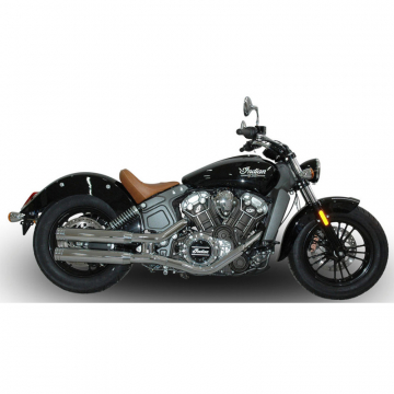 view V-Performance AIND0080001 Twin Exhausts, Double Ring Chrome for Indian Scout '15-'20