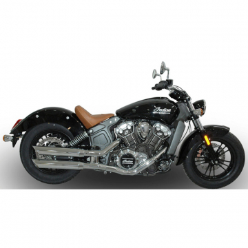 view V-Performance AIND0080003 Twin Exhausts, Slash Cut Chrome for Indian Scout '15-'20