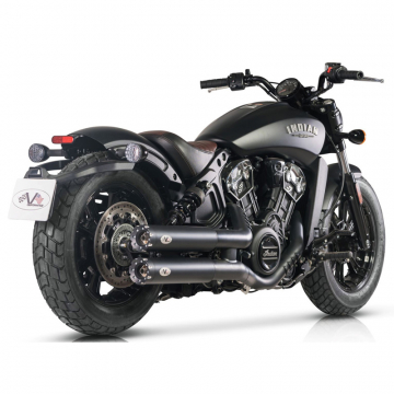 view V-Performance AIND0090014 Euro 5 Twin Exhausts, Revolver Dark for Indian Scout Bobber