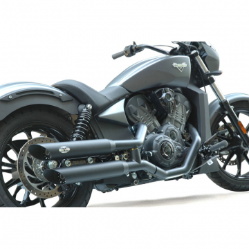 view V-Performance AVIC0040002 Euro 4 Twin Exhausts, Slash Cut Dark for Victory Octane