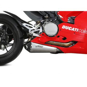 view Mivv D.046.LDRX Delta Race Slip-on Exhaust, Stainless Steel for Ducati V2 models '20-
