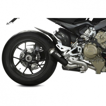 view Mivv D.047.SC4B X-M1 Slip-on Exhausts, Black Steel for Ducati Streetfighter V4 '20-'22