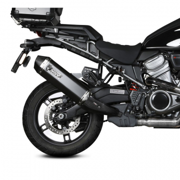 view Mivv HD.003.LRB Speed Edge Slip-on Exhaust, Black Steel for Harley Pan America '21-