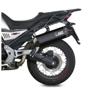 view Mivv M.013.LRB Speed Edge Slip-on Exhaust, Black Steel for Moto Guzzi V85TT '19-