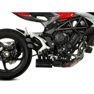 view Mivv V.003.LHB Speed Edge Slip-on Exhaust, Black Steel for Moto Guzzi V85TT '19-