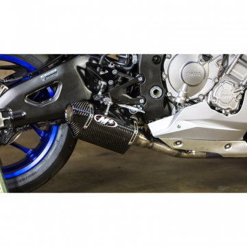 view M4 YA9944 Street Slayer Half Exhaust, Carbon for Yamaha YZF-R1 (2015-)