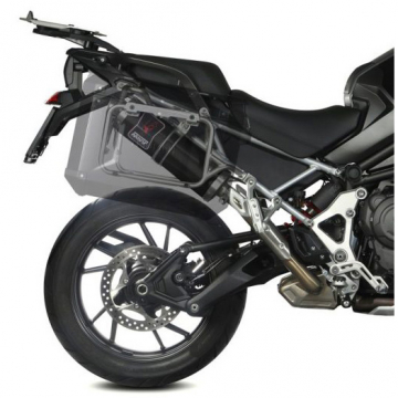 view Mivv T.023.LDKB Dakar Slip-on Exhaust, Black for Triumph Tiger 1200 '22-