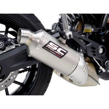 view SC-Project D40-139T Rally-S Slip-on Exhaust, Titanium for Ducati Scrambler 800 '23-