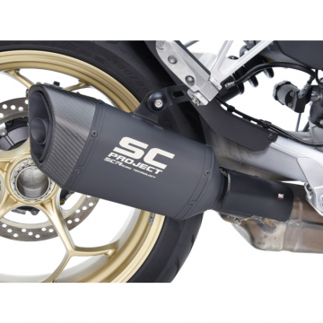 view SC-Project MG05-89MB SC1-R Slip-on Exhaust, Matte Black for Moto Guzzi V100 Mandello '23-