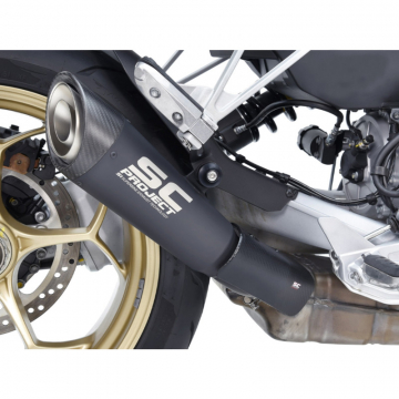 view SC-Project MG05-T41MB S1 Slip-on Exhaust, Matte Black for Moto Guzzi V100 Mandello '23-