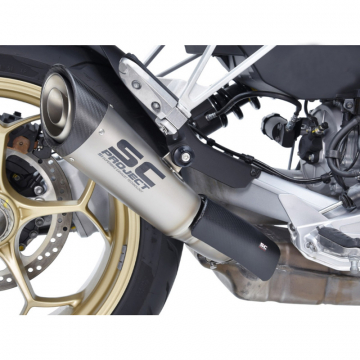 view SC-Project MG05-T41T S1 Slip-on Exhaust, Titanium for Moto Guzzi V100 Mandello '23-