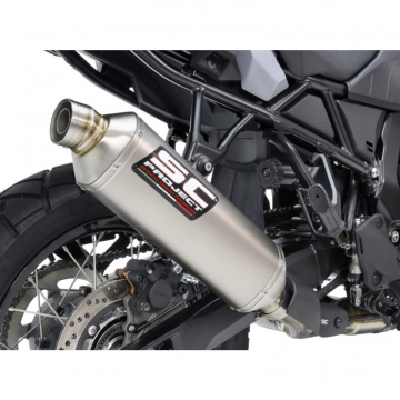 view SC-Project S22-101T Rally Raid Slip-on Exhaust, Titanium for Suzuki V-Strom 800DE/SE '23-