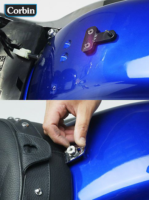rear mounting bracket shown and also pillion adapter nut with chrome acorn nut