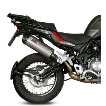 view Mivv E.004.LNC Oval Slip-on Exhaust, Titanium for Benelli TRK 502X '22-