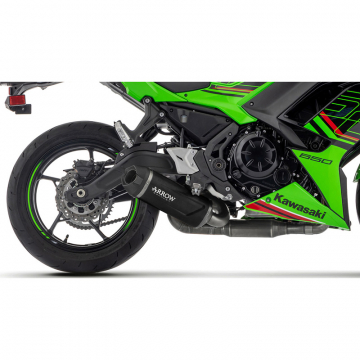 view Arrow 71965AKN Indy Race EVO Full Exhaust, Aluminium Dark for Kawasaki Ninja 650/Z650 '24-