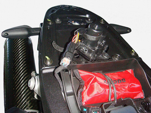stepper motor shown on the rear side