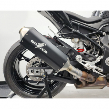 view Graves EXB-19S1R-CBSAK Cat Back Slip-on Exhaust, Stainless for BMW S1000RR '19-