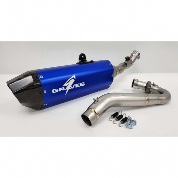 view Graves EXH-19C4X-FTAB Full Exhaust Aluminum Blue for Honda CRF450RL /L/X '19-