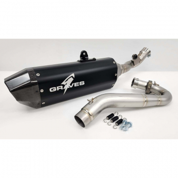 view Graves EXH-19C4X-FTAK Full Exhaust Aluminum Black for Honda CRF450RL /L/X '19-