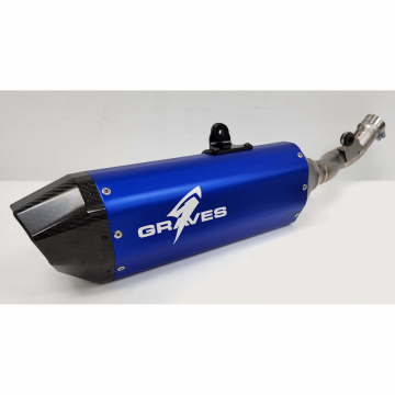 Graves EXH-19C4X-SOAB Slip-on Exhaust Aluminum Blue for Honda CRF450RL /L/X '19-