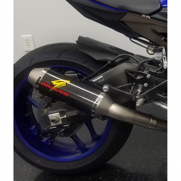 view Graves EXY-17R1-FTC26 Full Titanium Exhaust System, Carbon 265mm for Yamaha YZF-R1 '15-