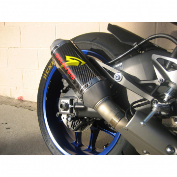 view Graves EXY-15R1-CBTC Cat Back Slip-On Exhaust Carbon for Yamaha YZF-R1 & FZ-10/MT-10