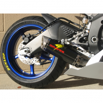 view Graves EXY-15R6-CBSC Cat Back Slip-On Exhaust Carbon for Yamaha YZF-R6 '06-