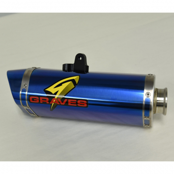 view Graves EXY-15R6-CBTB EleckTricK Blue Cat-Back Slip-on Exhaust for Yamaha YZF-R6 '06-