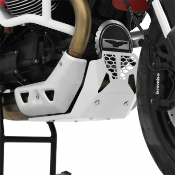 view Zieger 10009222 Skid Plate, White for Moto Guzzi V85 TT (2019-)