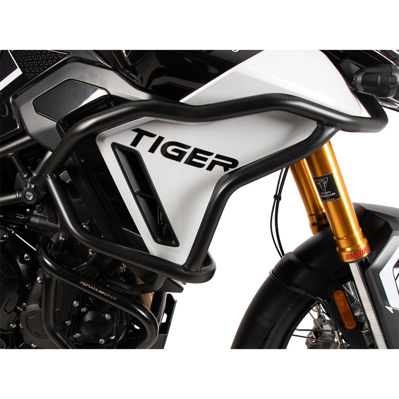 Hepco Becker Upper Crashbars Solid Black For Tiger Rally Pro