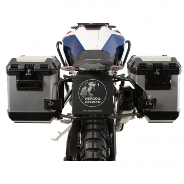 view Hepco & Becker 651.6534 00 01-00-40 Cutout Side Carrier w/ Cases for BMW F900GS (2024-)