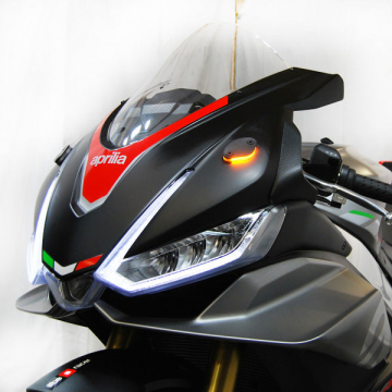 view New Rage Cycles RSV4-MBO-21 Mirror Block Off Turn Signals for Aprilia RSV4 '21-