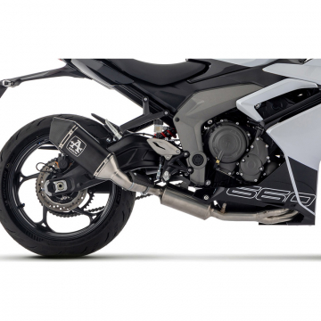 view Arrow 71007VAN Veloce Racing Full Exhaust, Aluminum Dark for Triumph Daytona 660 '24-