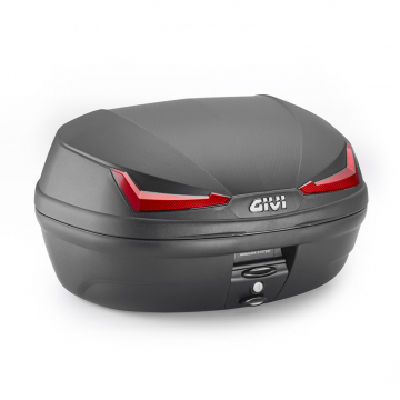 view Givi E455NA Simply IV Monolock Top Case 45 Liter, Black with Red Reflector