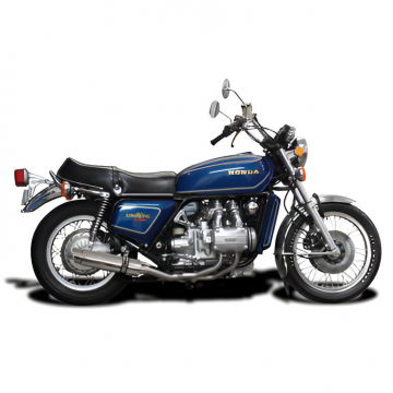 view Delkevic COM300D DL10 Stubby 14" Stainless Full Exhaust for Honda Goldwing GL1000K '75-'78