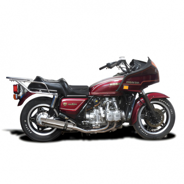 view Delkevic COM300E SL10 Stubby 14" Stainless Round Full Exhausts for Honda Goldwing GL1000KZ '79