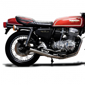 view Delkevic COM32A0 4-1 Stainless Straight Full Exhaust for Honda CB750F Super Sport '75-'76