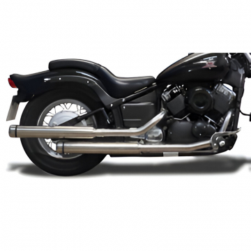 view Delkevic COM35BD 21" Round Full Exhaust, Bull Nose Tip for Yamaha V-Star 650 '97-'05