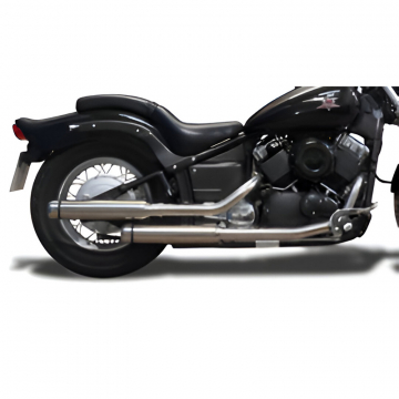 view Delkevic COM36BD 16" Round Full Exhaust, Bull Nose Tip for Yamaha V-Star 650 '97-'05