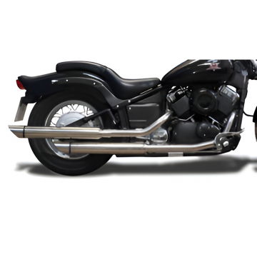 view Delkevic COM37AY 21" Round Full Exhaust, Slash Cut for Yamaha XVS650A Drag Star Classic