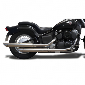 view Delkevic COM37BD 21" Round Full Exhaust, Slash Cut Tip for Yamaha V-Star 650 '97-'05